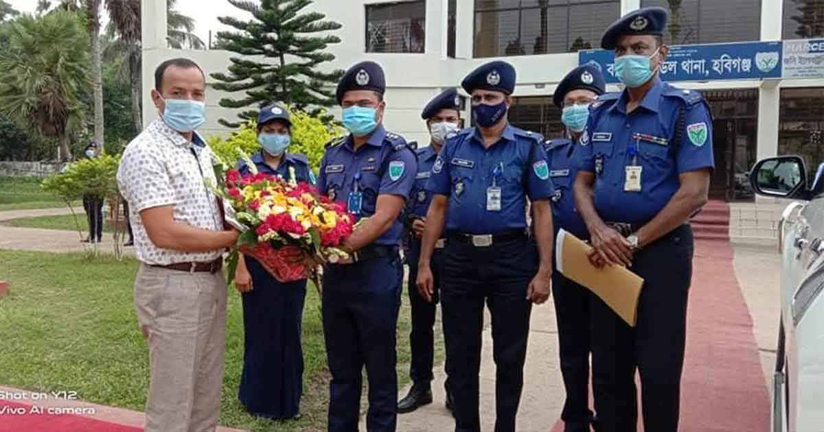 বাহুবল মডেল থানার নতুন গোলঘর উদ্বোধন করলেন পুলিশ সুপার