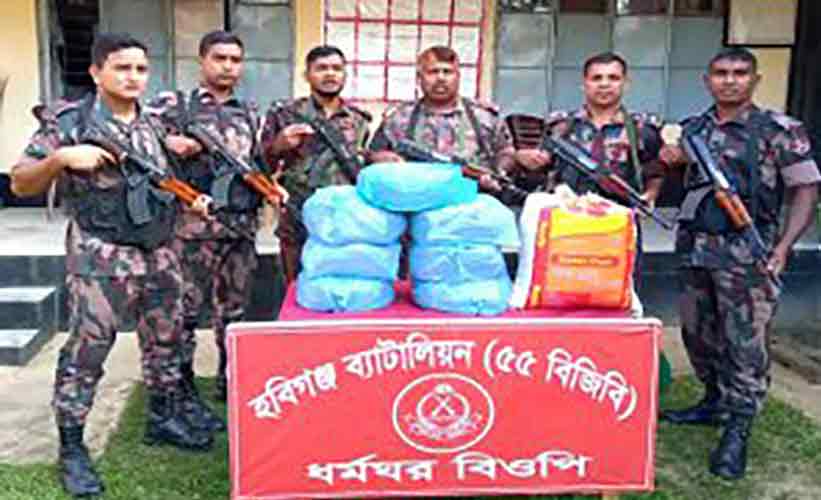 মাধবপুরে ১৯ কেজি গাঁজা উদ্ধার