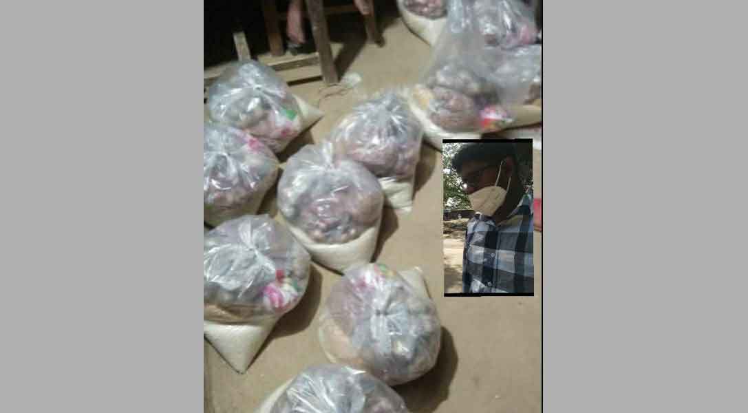 মাধবপুর ধর্মঘরে নিম্নআয়ের পরিবারের মাঝে বাড়ি বাড়ি গিয়ে ত্রাণ বিতরণ