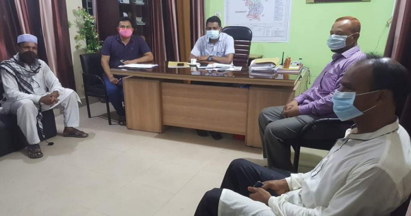 মাধবপুরে স্বাস্থ্যবিধি মেনে গাড়ী চলাচল বিষয়ে শ্রমিকদের নিয়ে সীমিত আকারে সভা অনুষ্ঠিত