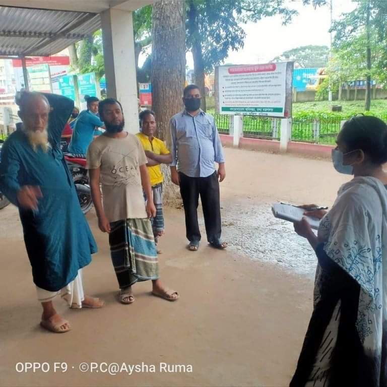 মাধবপুরে মাস্ক না থাকায় ১২ জন কে জরিমানা