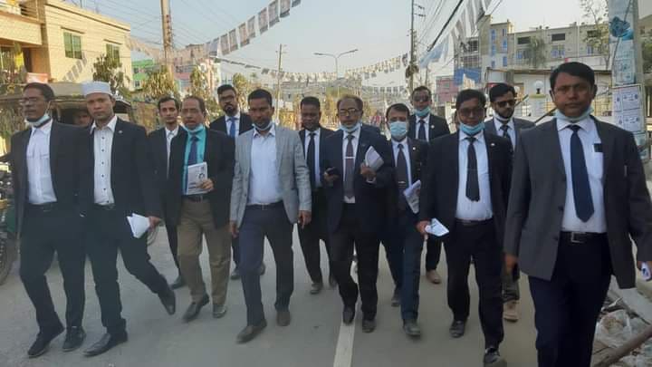 নৌকার পক্ষে ৬ষ্ঠ দিনের মত ভোট প্রার্থনা আইনজীবীদের