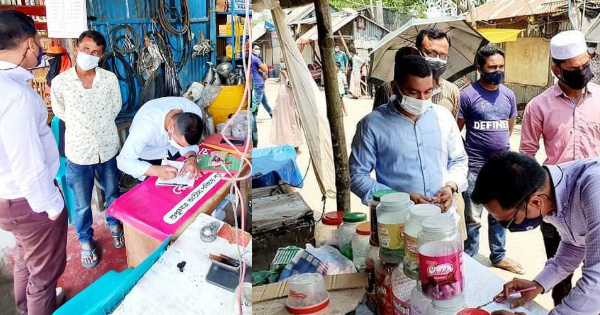 আজমিরীগঞ্জের সৌলরীবাজারে স্বাস্হবিধি না মানায় ৪ ব্যবসা প্রতিষ্ঠানকে জরিমানা