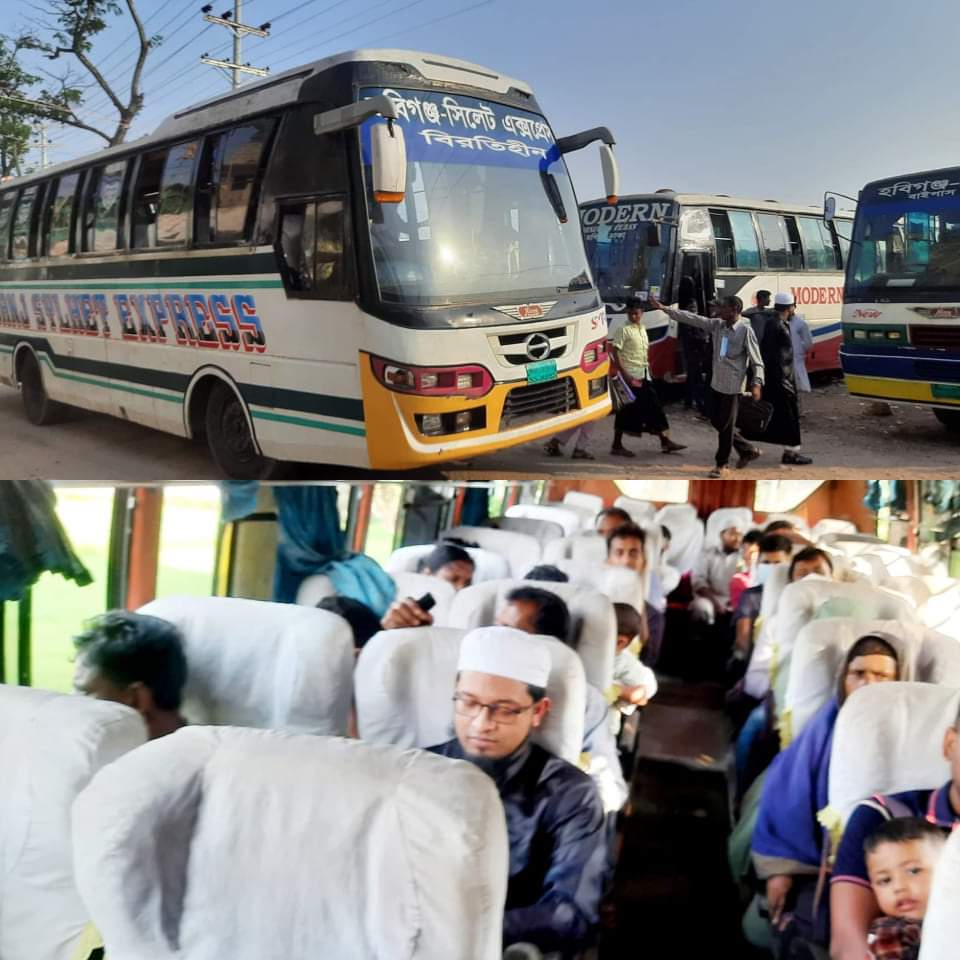 হবিগঞ্জ সিলেট বিরতিহীনে মানা হচ্ছে না স্বাস্থ্যবিধি, ভাড়া আদায় বেশী