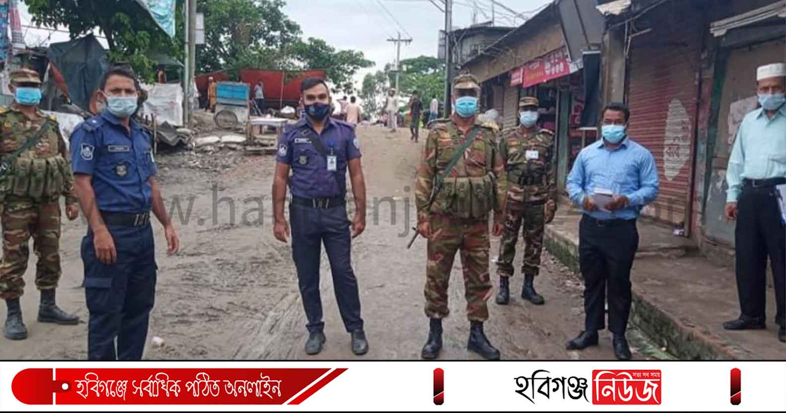 লাখাইয়ে সর্বাত্মক চলছে কড়া লকডাউন