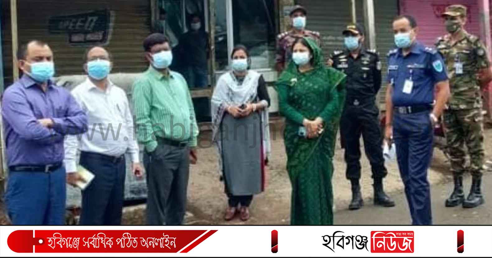 হবিগঞ্জে কঠোর লগডাউনের ১ম দিনে আইনশৃঙ্খলা বাহিনী হার্ডলাইনে