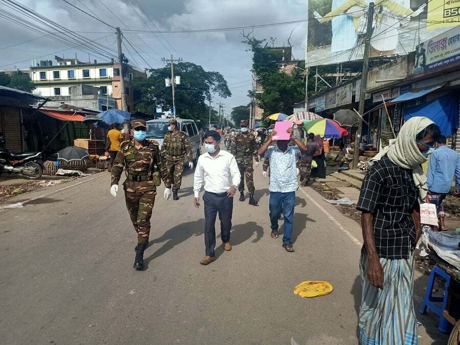 নবীগঞ্জে সরকারি বিধি নিষেধ অমান্য, ২৩ মামলায় ১৪ হাজার ২শ টাকা জরিমানা