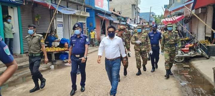 বানিয়াচংয়ে কঠোর লকডাউন, ভ্রাম্যমান কোর্টের জরিমানা