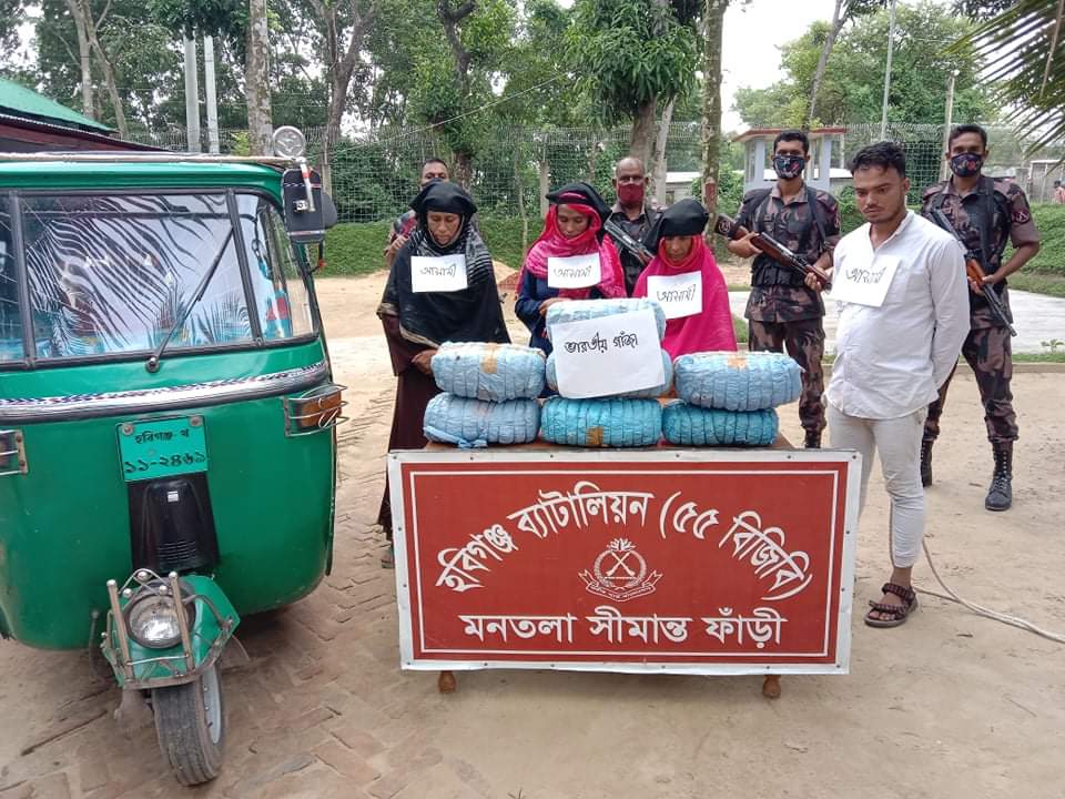 মাধবপুরে গাঁজা পাচারের সময় ৩ বোন সহ ৫ জন আটক