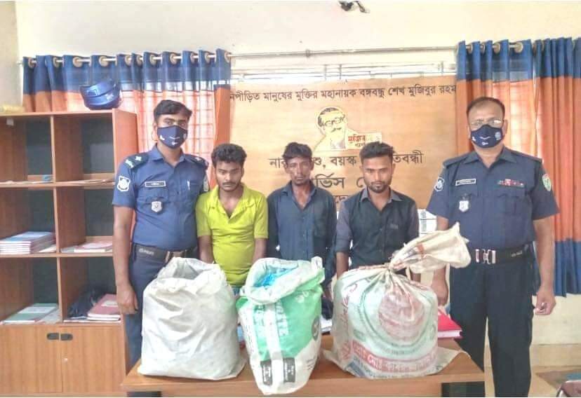 মাধবপুরে ১০ কেজি গাঁজাসহ ৩ মাদক কারবারি আটক