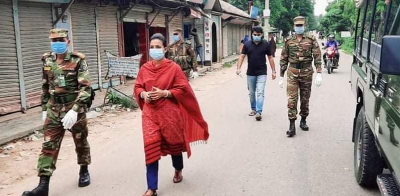 লকডাউন বাস্থবায়নে সদর উপজেলা প্রশাসনের অভিযান