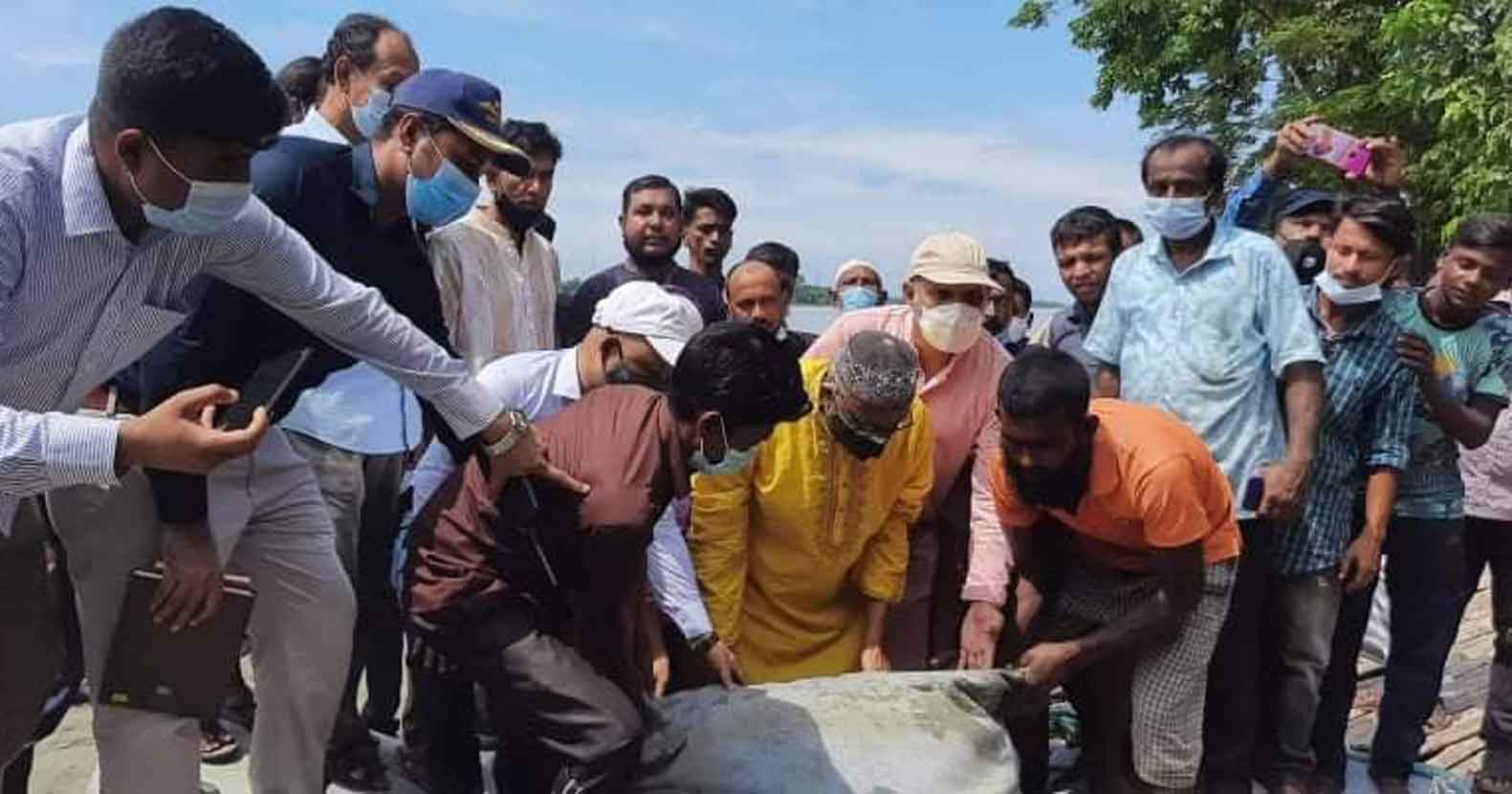 কালনী নদীর ভাঙ্গন প্রতিরোধে প্রতিরক্ষা কাজের উদ্বোধন করলেন এমপি মজিদ খান