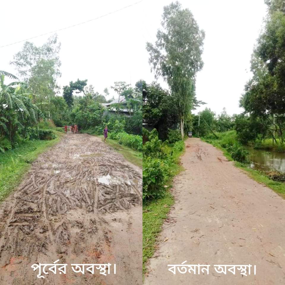 নোয়াপাড়ায় সেচ্ছাশ্রমে রাস্তা সংস্কার