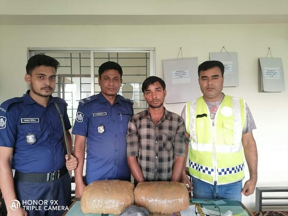 মাধবপুরে গাঁজাসহ গ্রেপ্তার ১জন