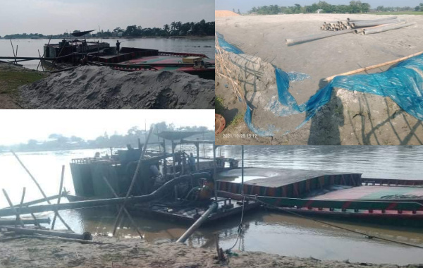 সংবাদ প্রকাশের পরও থামছে না আজমিরীগঞ্জে অবৈধভাবে বালু উত্তোলন