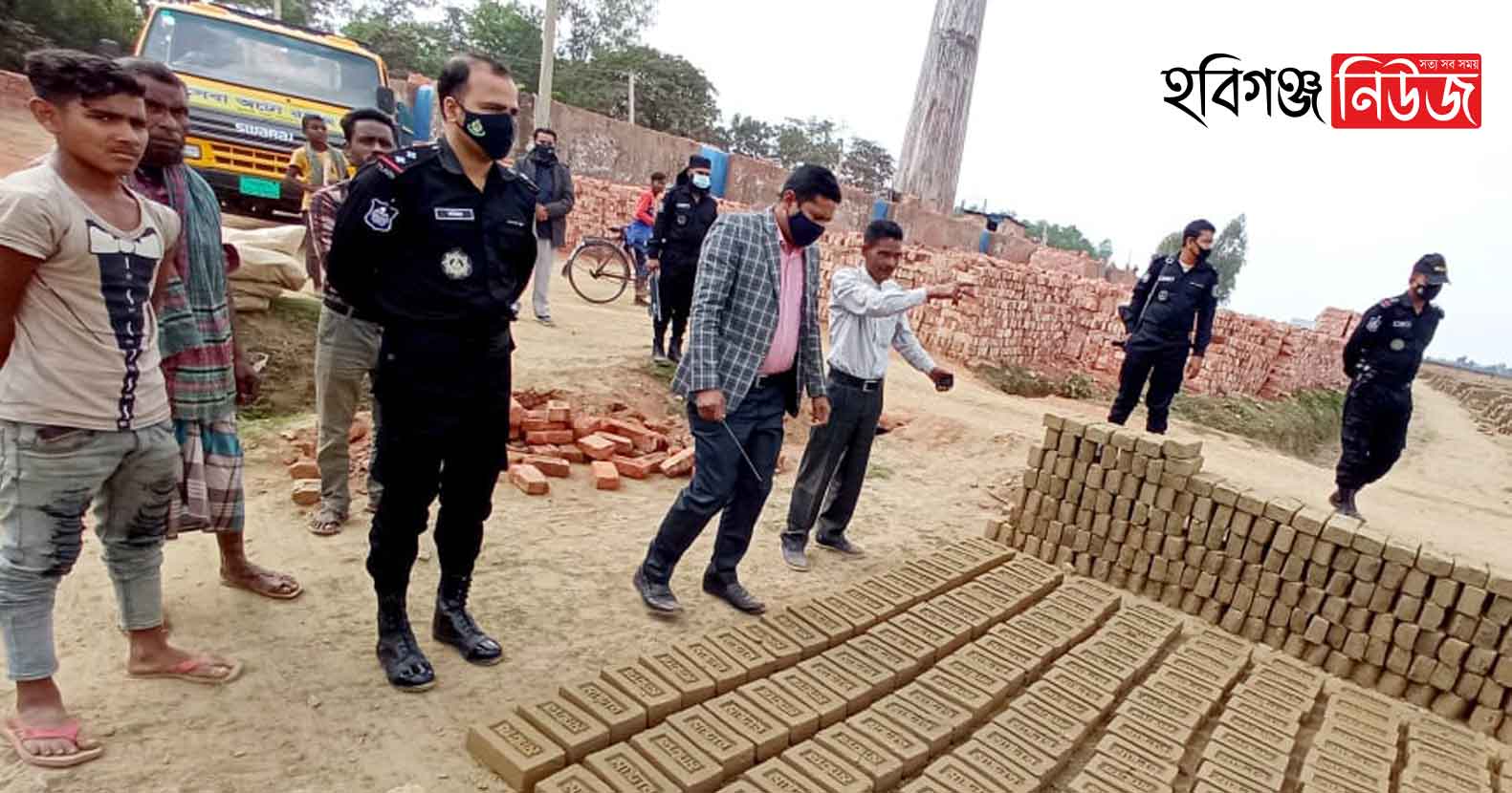 নবীগঞ্জে ইটভাটায় ভোক্তার অভিযানে জরিমানা