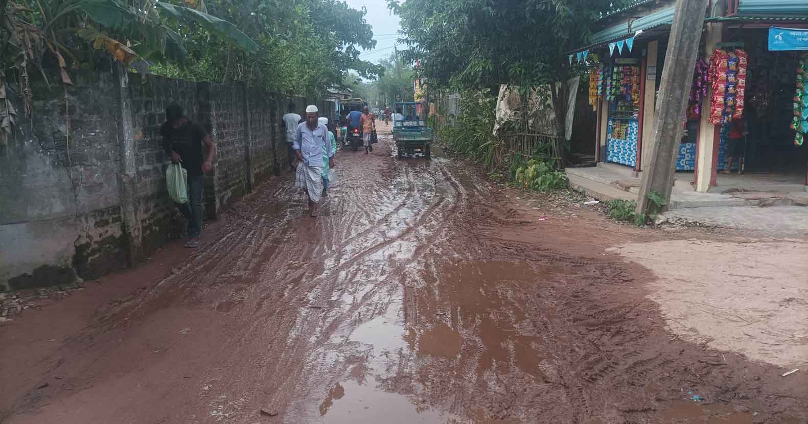রাস্তার বেহাল দশা, দেখার যেন কেউ নেই