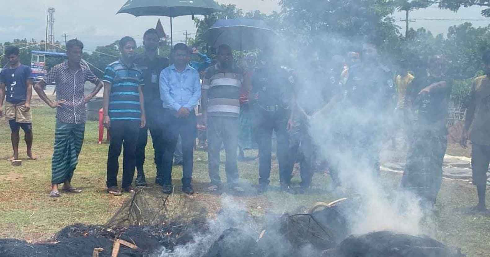 লাখাইয়ে দেশী মাছ সংরক্ষণে ভ্রাম্যমাণ আদালতের অভিযান