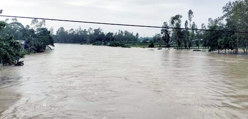 খোয়াই নদীর পানি শায়েস্তাগঞ্জে বিপদ সীমার ১৭০ সেন্টিমিটার ওপর প্রবাহিত হচ্ছে