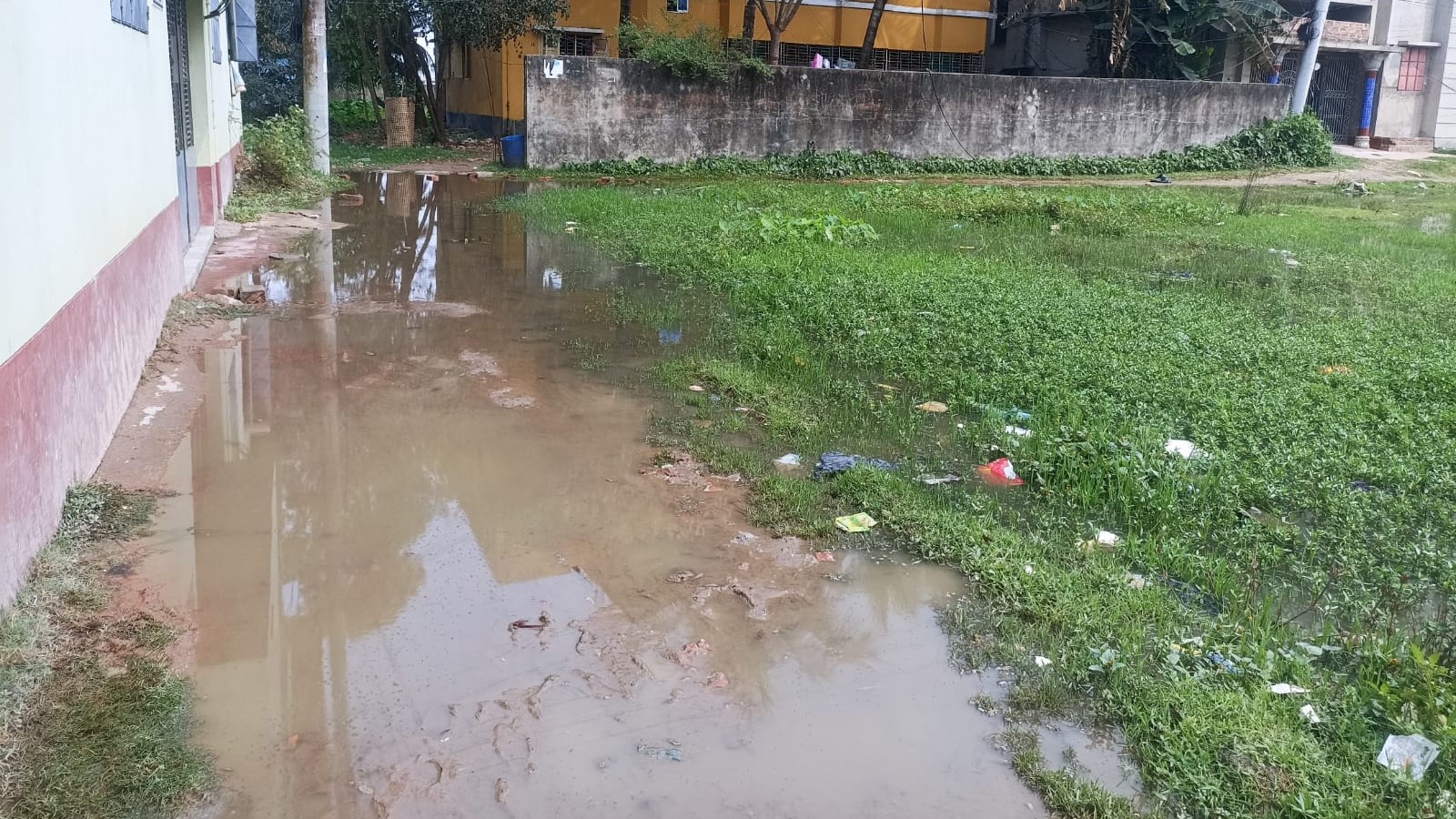 মাধবপুরে পৌর এলাকায় সামান্য বৃষ্টিতেই জলাবদ্ধতা